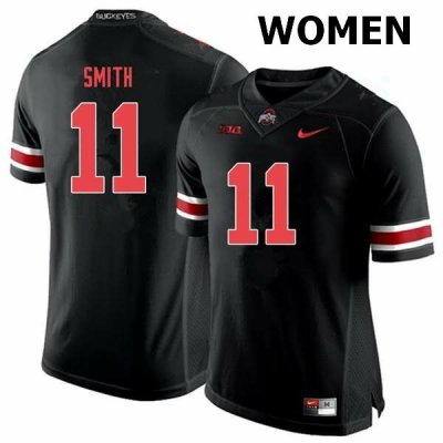 NCAA Ohio State Buckeyes Women's #11 Tyreke Smith Black Out Nike Football College Jersey THF4545WC